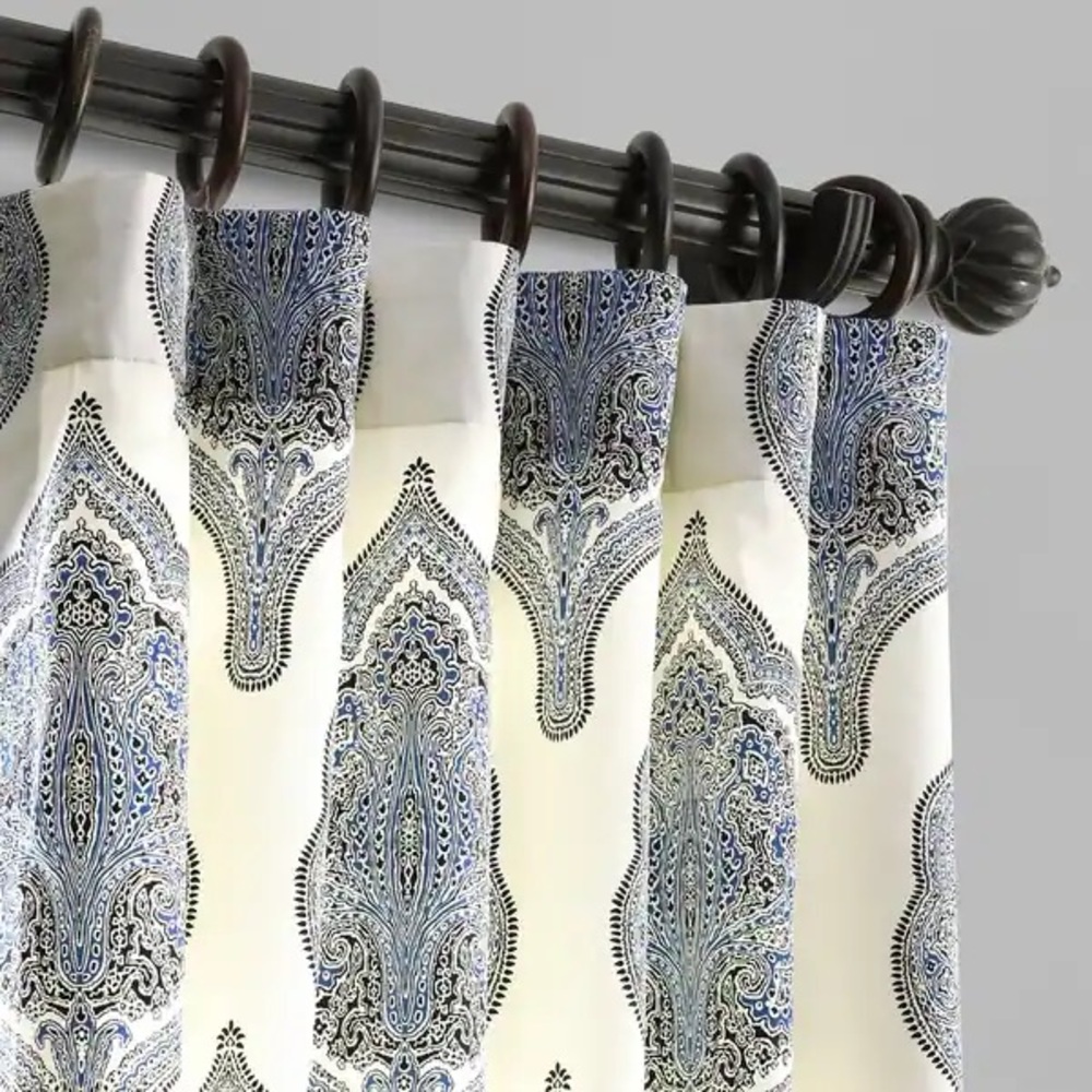 Blue and White Damask Curtains - 6 panels for $75